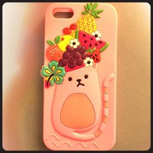 IPhone 5 / 5C / 5S / 5SE Pink Silicone Cat Case
